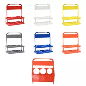 PORTABOTELLAS PVC BASICA  6UDS - ROJO PLEGABLE