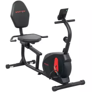 Bicicleta Estática en Casa Silenciosa con Resistencia Magnética Ajustable y Pantalla LCD 103-139x61x100,5 cm Negro CON RESPALDO