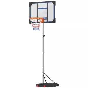 Canasta de baloncesto para niños, altura ajustable de 210-260 cm exterior e interior con ruedas, base de contrapeso, azul