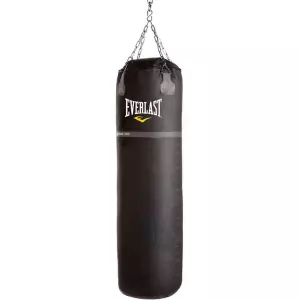 EVERLAST SACO HEAVY BAG SUPER LEATHER BLACK 45KG 107X40CM BOXEO
