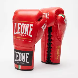 GN102L Guantes de Boxeo Leone 1947 “Shock plus” blanco/negro CON CORDON