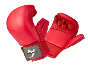 GUANTILLAS KARATE "COMPETITION" CON PULGAR AZUL/ROJO JUSPORTS