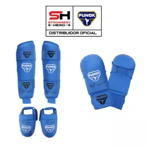 PACK GUANTILLAS + ESPINILLERAS PUNOK COLOR AZUL