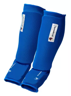 ESPINILLERAS CON EMPEINE JUSPORTS AZUL/ROJO