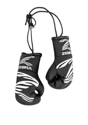 ADORNO MINI GUANTES NEGROS ZEBRA LLAVERO