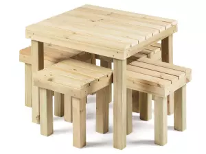 Set Riga 80 x 80 x 75 cm MESA Y 4 SILLAS PORTES GRATIS