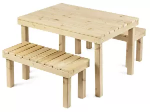 Set Riga 120 x 90 x 75 cm MESA Y 2 BANCOS PORTES GRATIS