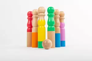 JUEGO DE BOLOS “BITLLES” 24 cm COLORES ARCO IRIS