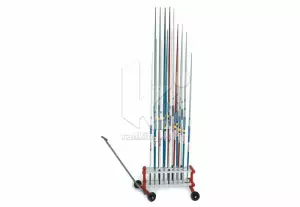 SOPORTE CON RUEDAS, PARA JABALINAS. POLANIK. ACERO.CAPACIDAD 18 UDS.