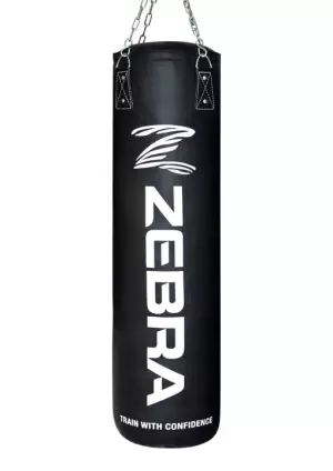 #SACO ZEBRA PRO PU NEGRO ( RELLENO + CADENAS) 90/120/150/180 CM BOXEO