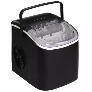 Máquina para Hacer Hielo 12 Kg en 24 Horas 9 Cubitos en 6-12 Minutos Depósito de Agua 1,3 L 22,2x29,4x29 cm Negr