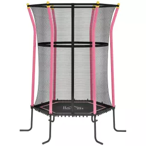 Cama Elástica Infantil Trampolín para Niños +3 Años con Red de Seguridad Ø163,5x190 cm ROSA/AZUL/VERDE/ROJO