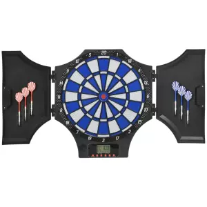 SPORTNOW Diana Electrónica Plegable con 31 Juegos para 8 Jugadores con 6 Dardos y 6 Puntas de Repuesto Pantalla LCD 83x45cm Negro