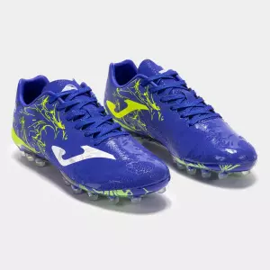 Botas fútbol Supercopa 24 césped artificial AG royal amarillo flúor