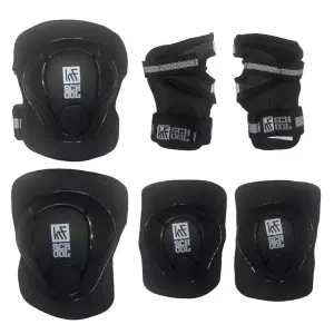 SET PROTECCIONES JUNIOR KRF SCHOOL NEGRO PATINES MONOPATINES