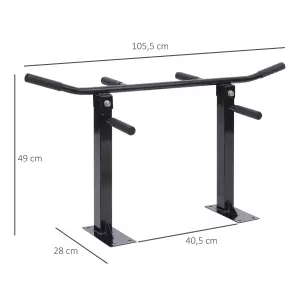 Barra de Dominadas en Techo Barra para Dominadas de Acero Barra de Tracción para Entrenamiento Casa 105,5x28x49 cm Negro