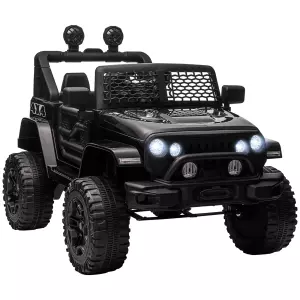 Coche eléctrico 4x4 para niños 12V con control remoto, luces y claxon - 3-6 años - negro