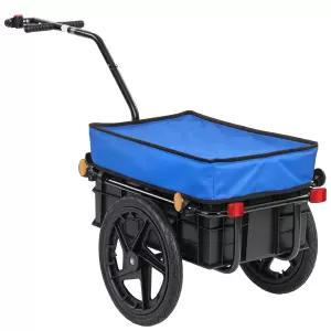 Remolque de Bicicleta 40 kg Cubierta de Tela Oxford con Reflectores y Marco de Acero 144x59x80 cm Azul