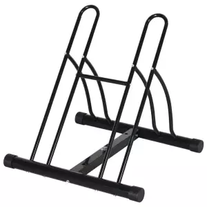 Soporte de Estacionamiento para 2 Bicicletas Garaje Interior Exterior Estable Portátil Almohadilla Antideslizante 60x54x57cm