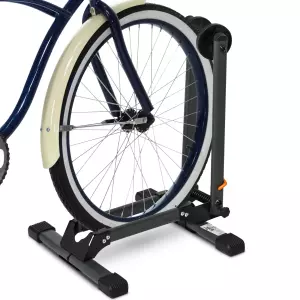 Aparcamiento para Bicicleta Plegable y Portátil con Almohadillas Protectoras en la Base Apto para Rueda Inferior a 5,5 cm de Ancho 39x35x45,5 cm Negro