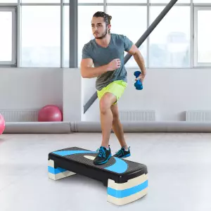 Step de Aeróbic para Fitness Tabla Plataforma Stepper Deporte Gimnasia Altura Regulable - 3 Niveles Carga 150kg
