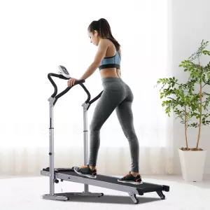 Cinta de Andar Manual Caminadora Plegable Portátil Pantalla LCD 3 Ángulos Reclinables Carga 150kg