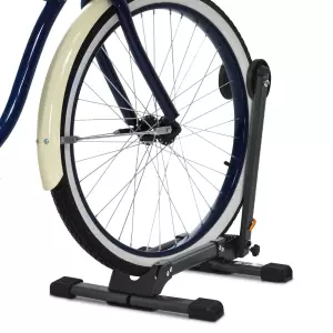 Soporte Suelo para Bicicletas Plegable Portátil Aparcamiento de Rueda para Garaje Vehículo Carretera 39x35x45,5 cm Negro