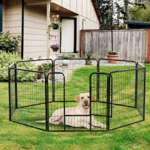 Parque Mascotas Valla 8 Piezas 80x80cm + Puerta Entrenamiento Perros