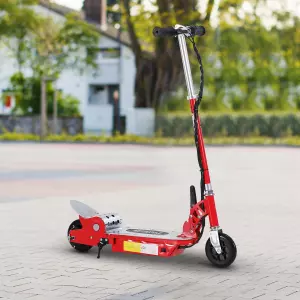 Patinete Eléctrico Scooter Plegable con Manillar - Color Rojo - 81.5x37x96cm