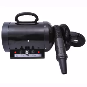 Secador Profesional de Pelo para Perros Gatos y Mascotas Potencia con 2800W + Tubo Flexible 2,1 metros Negro