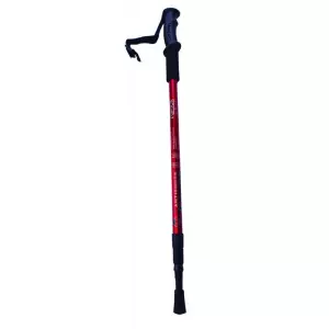 Baston senderismo aluminio. 65-135 cm. ROJO