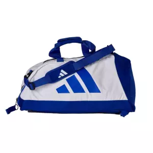 BOLSA ADIDAS "CONV.2 EN 1" GRANO DE ARROZ BLANCO/AZUL