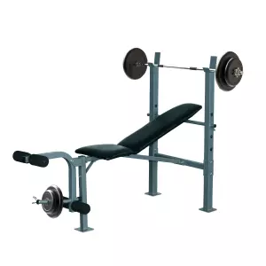 Banco de Musculación Banco de Pesas Maquina de Fitness Entrenar Musculos 165x68x114cm con Respaldo Regulable Espuma