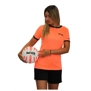 CAMISETA SOFTEE GALAXY NIÑA - 12 AÑOS, CORAL FLUOR/NEGRO