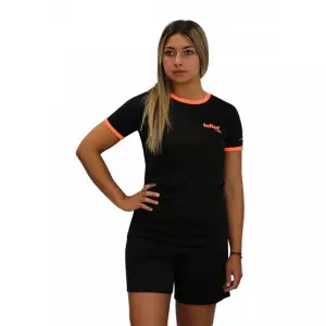 CAMISETA SOFTEE GALAXY NIÑA - 10 AÑOS, NEGRO/CORAL FLUOR