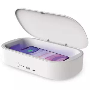 ESTERILIZADOR -CARGADOR ULTRAVIOLETA 3 MINS,monedas,mascarillas