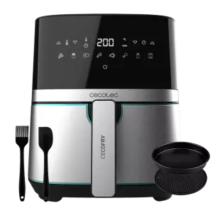 Freidora sin aceite dietética de 5,5 L Cecofry Full Inox Pro 5500 con Accesorios y acabados en acero inoxidable oscurecido