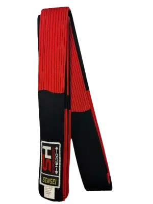 CINTURON SH NEGRO/ROJO SENSEI (CALIDAD PREMIUM)