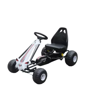 Coche a pedales Go Kart para niños-Blanco