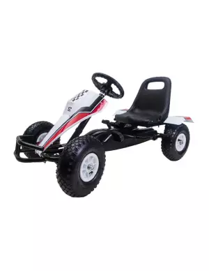 Coche a pedales Go Kart ruedas de aire -Blanco