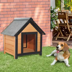 Caseta de Perro con Techo y 4 patas - Color Madera - Madera de Abeto Barnizada  - 56x60.5x66 cm PREGUNTAR STOCK