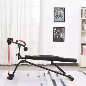 Banco de Ejercicio Abdominales Plegable para Fitness Negro
