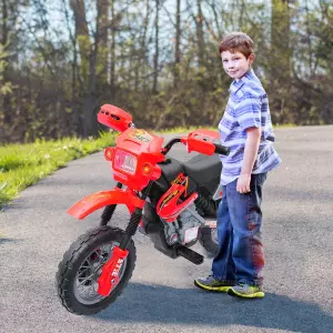Moto Eléctrica Infantil de Bateria con Ruedas de Apoyo Color Rojo/VERDE Material PP