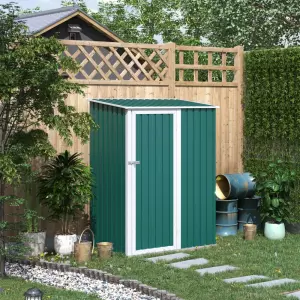 Cobertizo de Acero Tipo Caseta de Jardín Terrazas Galvanizado Almacén para Herramientas Jardinería con Techo y Una Puerta143x89x186cm