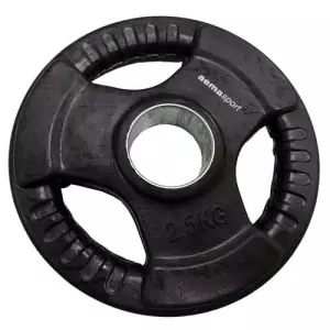 Disco Olímpico (Ø50 mm.) CUBIERTO DE GOMA CON AGARRES