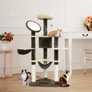 Rascador Gato Arbol Poste para Arañar Centro Actividades Altura 153x65x50cm