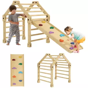 Escalada para Niños de 18-48 Meses 3 en 1 con Rampa para Deslizarse o Escalar 175x70x89 cm Multicolor 5
