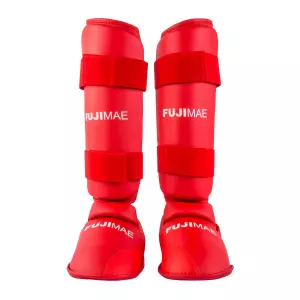 Espinilleras con Empeine Desmontables. Rojo. L