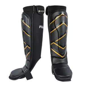 Espinilleras con Empeine Sparring. Negro. XL