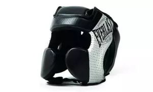 Everlast 1910 Head Gear Negro-Blanco casco boxeo